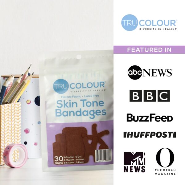 Tru-Colour? Dark Brown Adhesive Bandages Assorted Shapes and Sizes * Waterproof Fabric First Aid Wound Care Supplies - Image 8