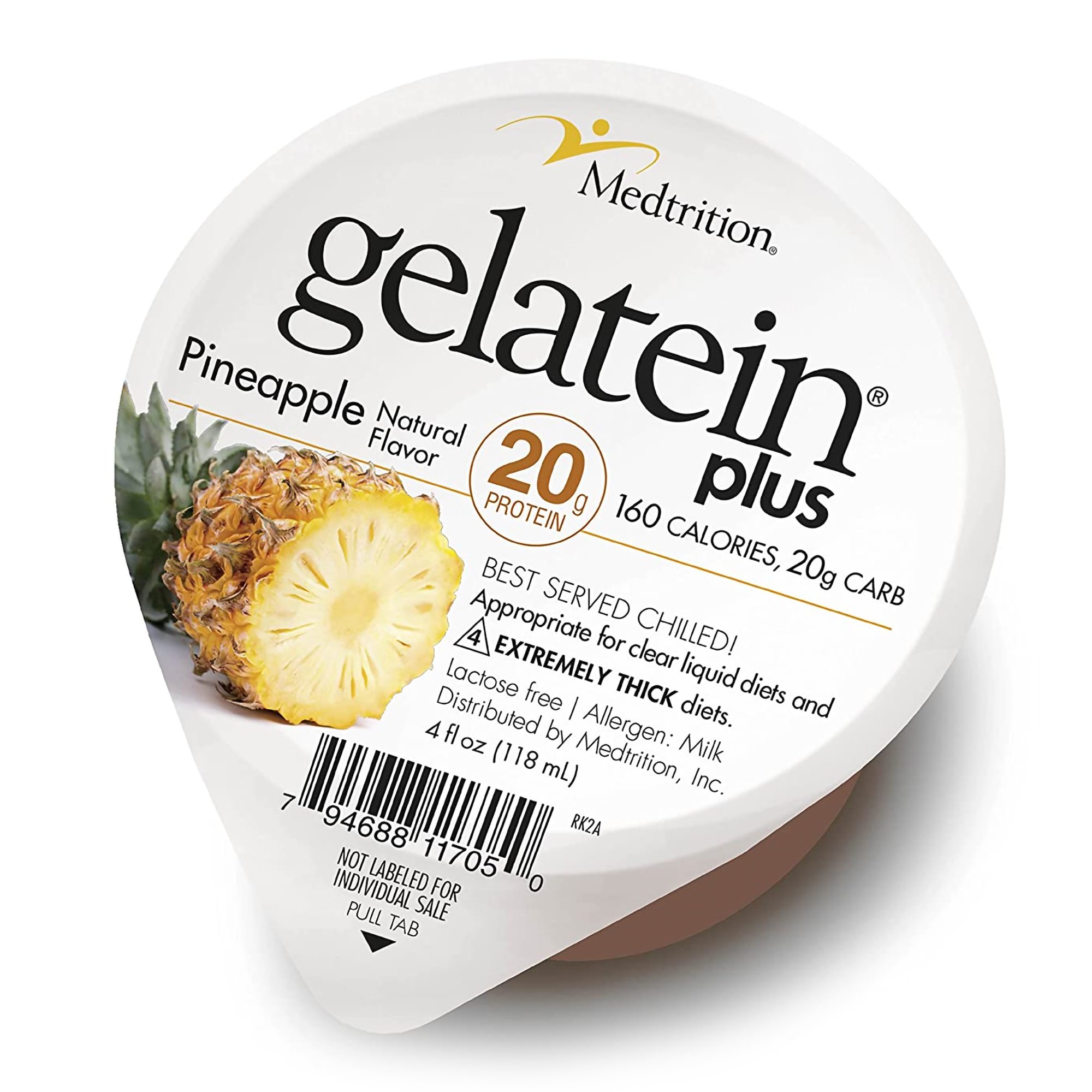 Gelatein? Plus Pineapple High Protein Gelatin 4-Ounce Cup * Adult Oral Supplement for Malnutrition Support