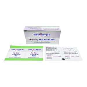 Safe N Simple™ No-Sting Skin Barrier Wipe - 2x2 Inch Sterile Prep Pads for Skin Protection and Cleansing