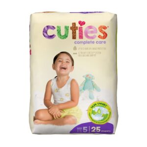 Cuties Complete Care Size 5 Baby Diapers - Heavy Absorbency for Children 27+ lbs