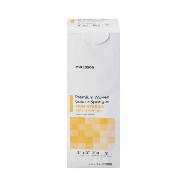 McKesson USP Type VII Gauze Sponge, 3 x 3 Inch, 12-Ply - NonSterile Cotton Wound Dressing - Image 3