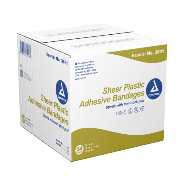 Dynarex? Tan Sheer Adhesive Bandage, 3/4 x 3 Inch * Sterile, Nonstick Pad, Ventilated Plastic Wrap - Image 4