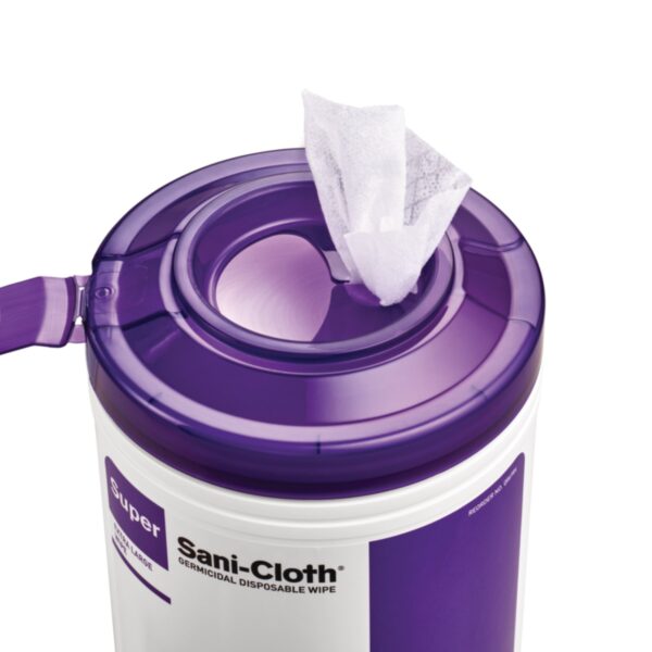 Super Sani-Cloth® Large Germicidal Disinfectant Wipes - 160 Count Canister - Image 5