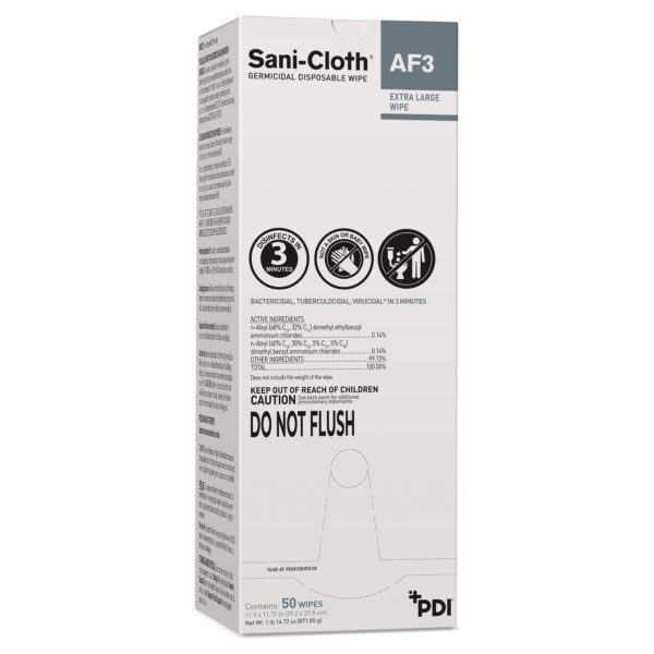 Sani-Cloth AF3 Germicidal Extra Large Disinfectant Wipes - 11.5 x 11.75 Inches, 50 Count - Image 2