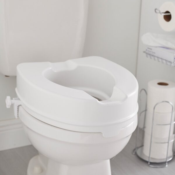 McKesson Raised Toilet Seat with 4-Inch Height – 400 lbs Capacity, White, No Arms - Image 3