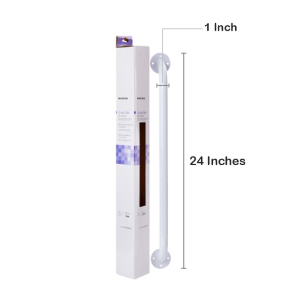 McKesson Wall Grab Bar, 24-Inch, White Steel - Safety Support for Bathrooms and More - Image 4