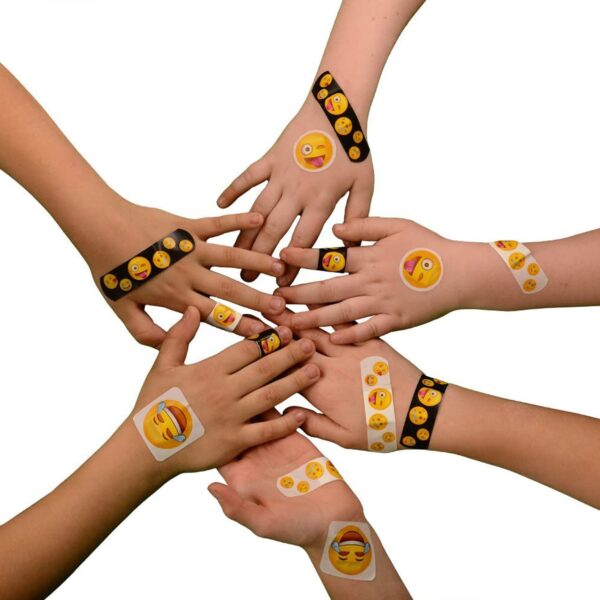 Care Brand Emoji* Adhesive Strip Bandages, 3/4 x 3 Inch * Kid-Friendly Emoji Design for Faster Blood Draw Recovery - Image 3