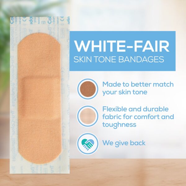 Tru-Colour Skin Tone Adhesive Bandages for Fair Skin Tones, Waterproof, 1 x 3 Inch, 30 Pack - Image 5