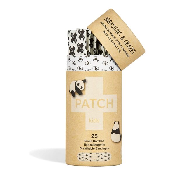 Patch* Kids Panda Design Adhesive Bandages with Coconut Oil, 3/4 x 3 Inches - Image 2