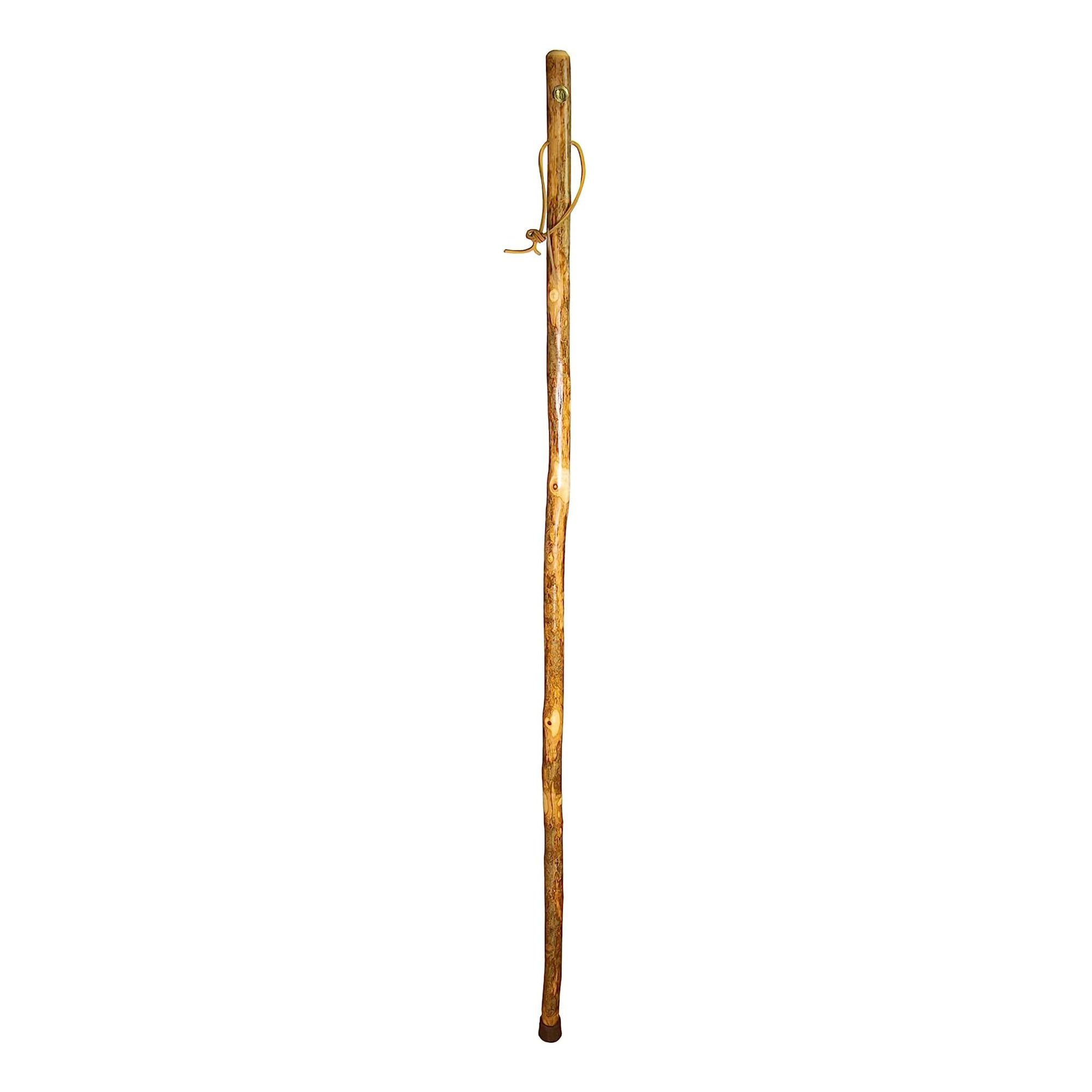 Brazos* Assorted Hardwood Rustic Walking Stick - 41 Inch American Hardwood Cane with Leather Loop and Rubber Ferrule