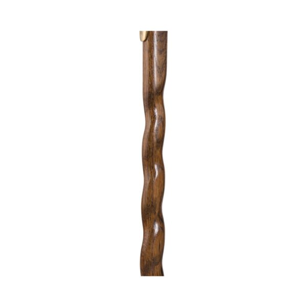 Brazos Twisted Oak Cane * 37-Inch Walking Stick with Brass Hame Top, Brown - Image 2