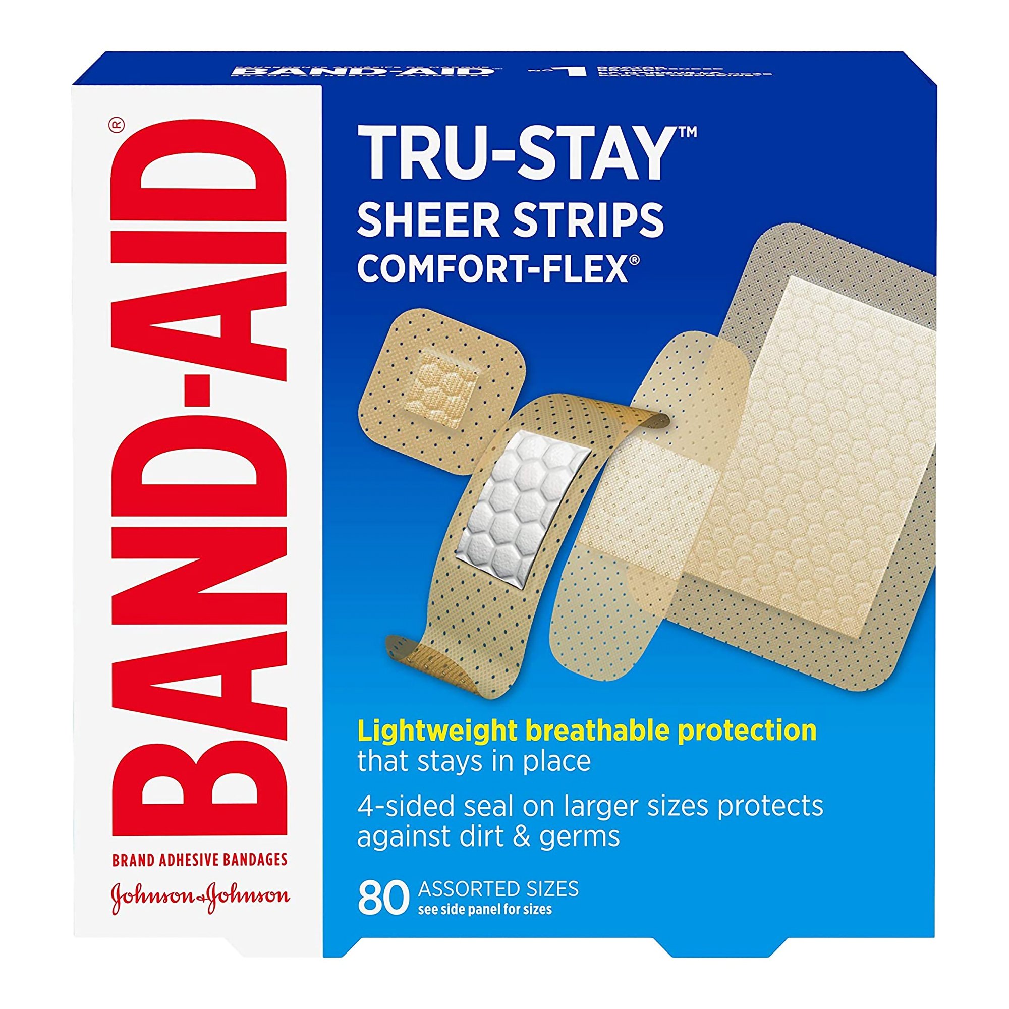 Band-Aid? Adhesive Strip Assorted Sizes by Band-Aid? - Sterile, Tan, 80 Count