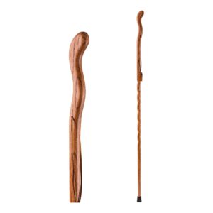Brazos* Twisted Oak 55-Inch Handcrafted Walking Stick with Red Finish