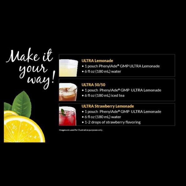 PhenylAde GMP Ultra Lemonade Oral Supplement - 33.4g Packets (16/CS) - Image 2