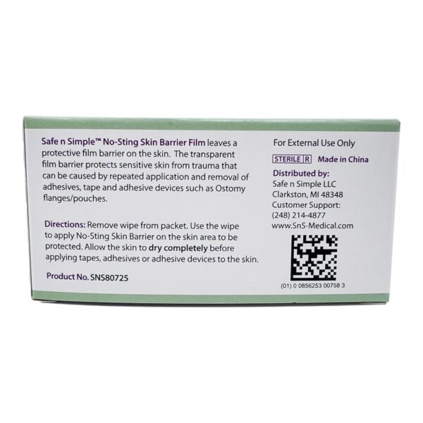 Safe N Simple™ No-Sting Skin Barrier Wipe - 2x2 Inch Sterile Prep Pads for Skin Protection and Cleansing - Image 5