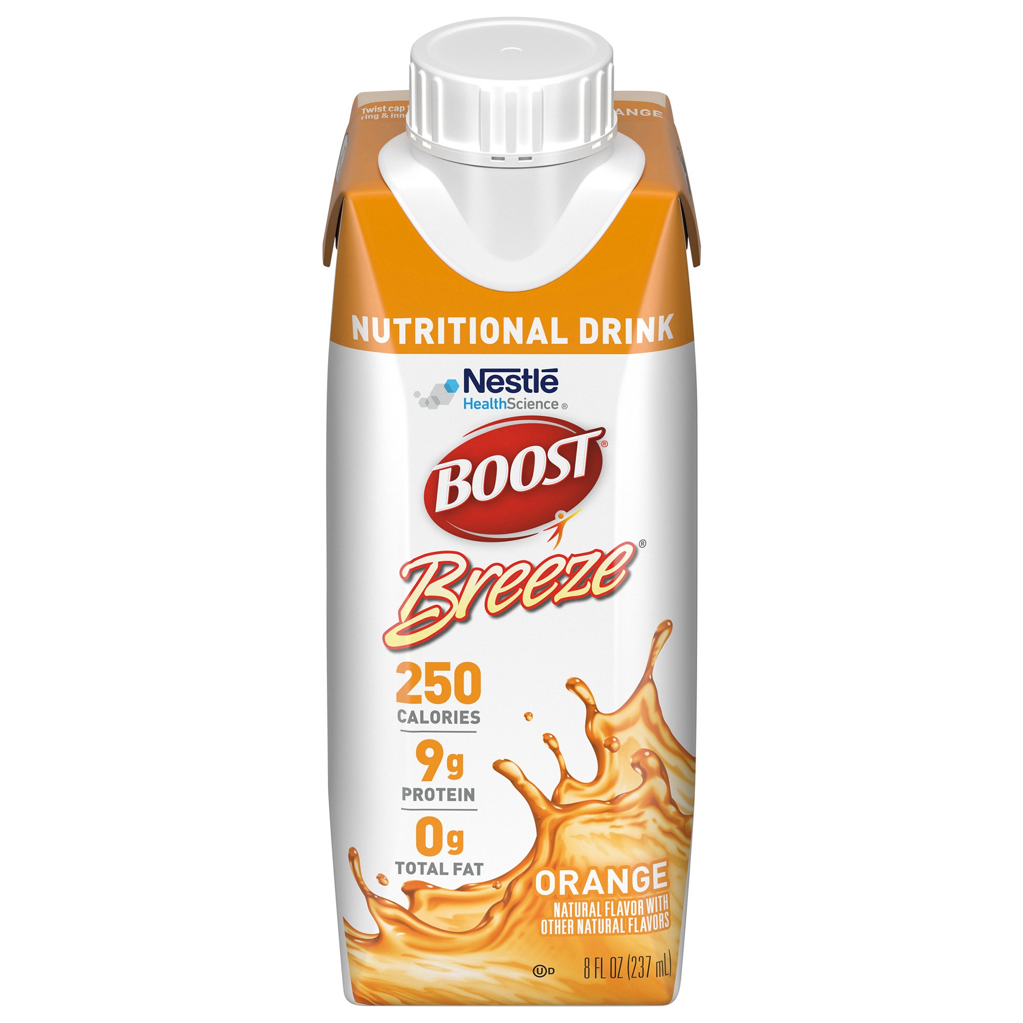 Boost Breeze Orange Nutritional Drink * 8 oz. Liquid Supplement for Wound Healing & Malnutrition Support