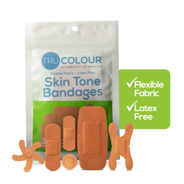 Tru-Colour Olive Adhesive Bandages - Waterproof Assorted Shapes and Sizes - Image 7
