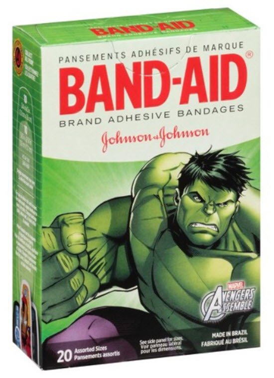 Band-Aid Kid Design Avengers Adhesive Bandages Assorted Sizes - 20 Count