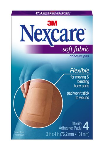 Nexcare* Tan Adhesive Bandage Strip, 3 x 4 Inches - Pack of 4