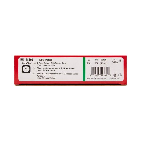 New Image™ CeraPlus Flat Ostomy Skin Barrier with Tape Border - 44 mm Flange, Up to 1.25-inch Opening - Image 4