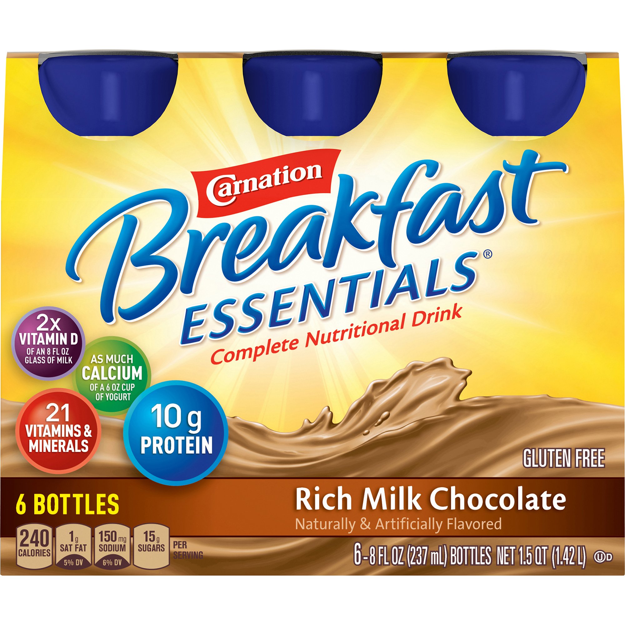 Carnation Breakfast Essentials? Chocolate Nutritional Drink, 8 oz - McK Brand