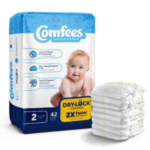 Comfees Size 2 Baby Diapers with Total Fit System - Unisex, 42 Count