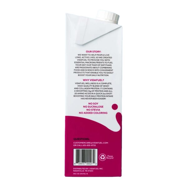 Vida Fuel Wellness Protein Drink with Collagen and Whey - Berry Delight Flavor, 16g Complete Protein, 2 oz Liquid Supplement - Image 9