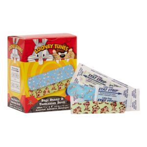 Looney Tunes* Stat Strip? Adhesive Bandages, 3/4 x 3 Inch * Kid-Friendly Wound Care with Looney Tunes Characters