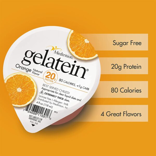 Gelatein? 20 Orange High Protein Gelatin - 4 oz Oral Supplement by McKesson - Image 5