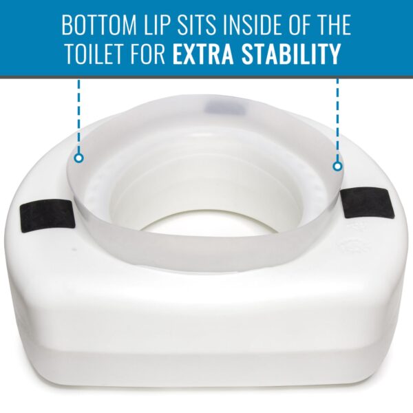 HealthSmart® Raised Toilet Seat, 14-1/2 x 15 Inch - Adds 5 Inches for Better Comfort and Stability - Image 2