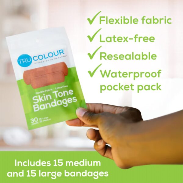Tru-Colour Olive Adhesive Strip Bandages - Waterproof, Sterile, 1 x 3 Inch - Image 4