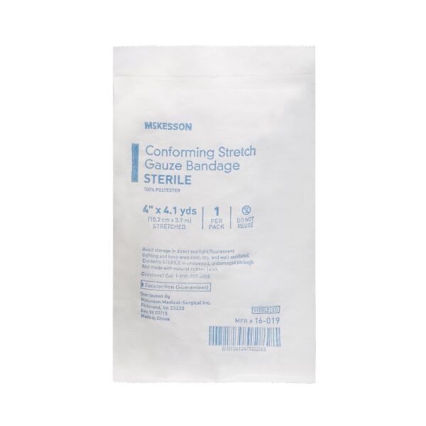 McKesson Sterile Conforming Bandage, 4 Inch x 4-1/10 Yard, Polyester Roll Bandage for Wound Care - Image 3