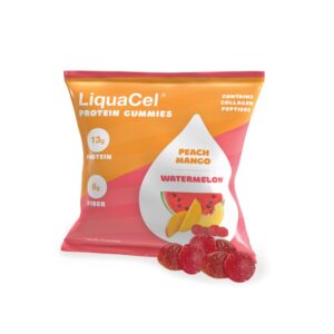 LiquaCel Protein Gummies - Collagen and Protein Supplement for Adults, 1.8 oz Pouch