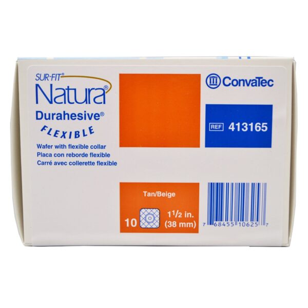 Sur-Fit Natura® Two-Piece Durahesive® Skin Barrier with 38 mm Flange – 4 x 4 Inch, Tan, for Liquid Stoma Output - Image 3