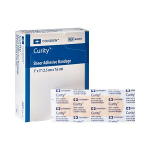 Curity* Sheer Adhesive Bandage, 1 x 3 Inch, 50 Count