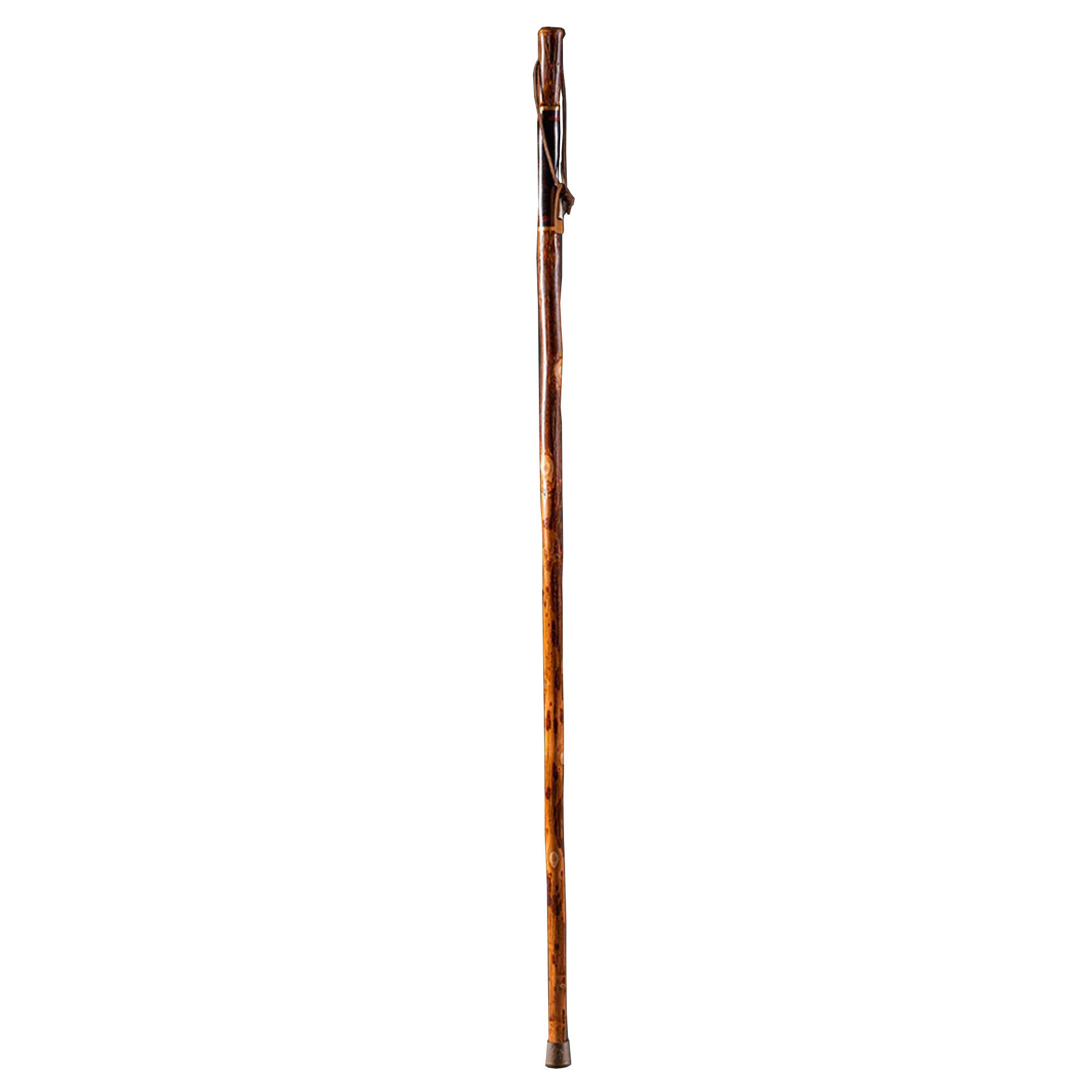 Brazos* Exotic Leather Safari Hickory Rustic Walking Stick, 55-Inch