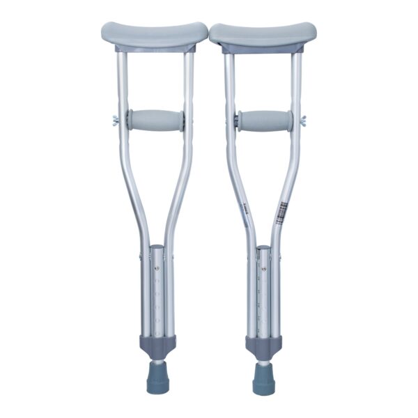 McKesson Pediatric Aluminum Underarm Crutches with Push Button Height Adjustment - Image 2