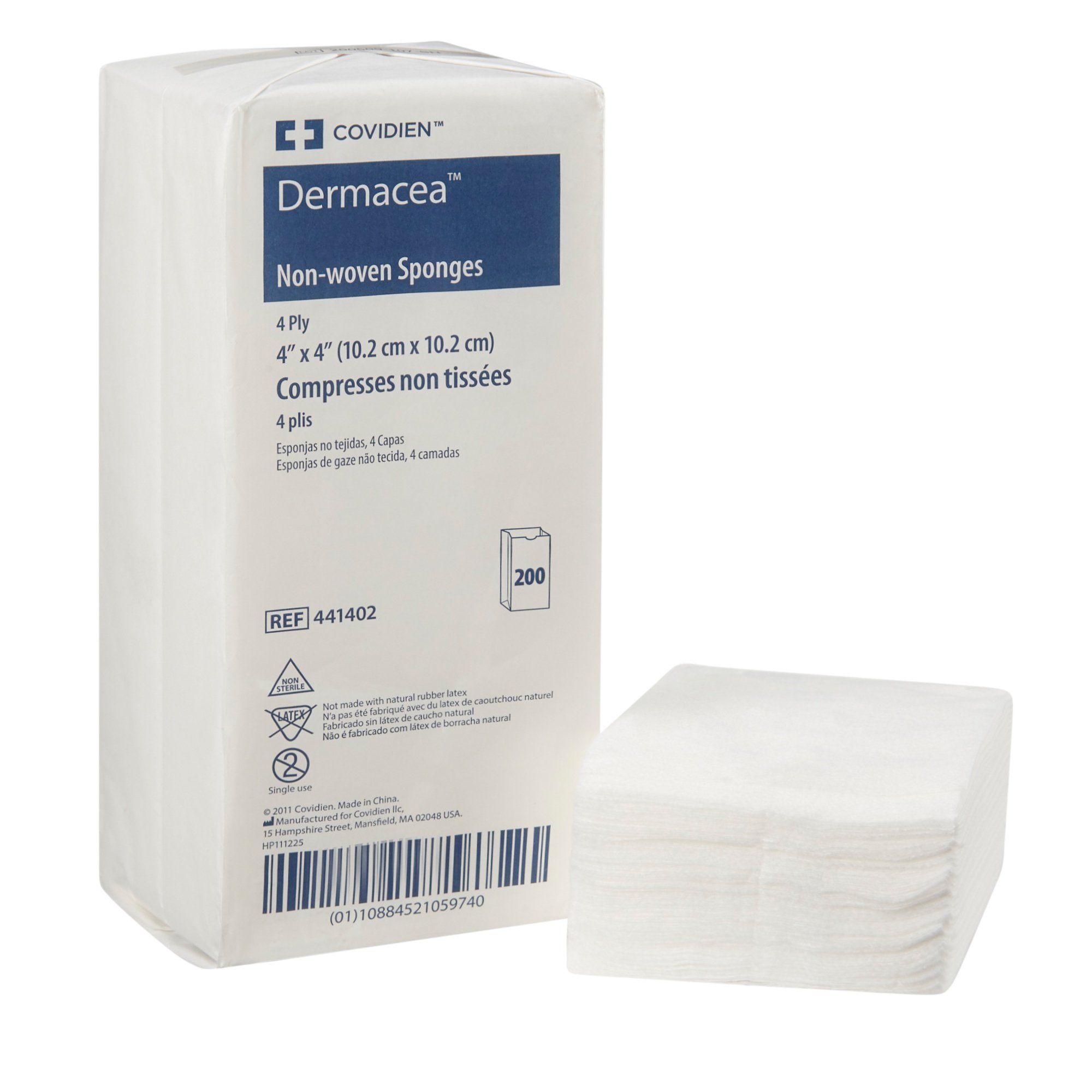 Dermacea* Nonwoven Sponge 4 x 4 Inch 4-Ply for Wound Care