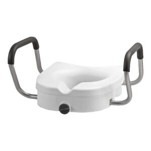 Nova Ortho-Med Raised Toilet Seat with Detachable Arms - 5 Inch Height, White