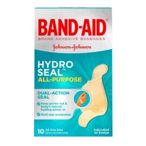 Band-Aid? Hydro Seal All-Purpose Hydrocolloid Gel Bandages - Waterproof Adhesive Strips for Wound Care
