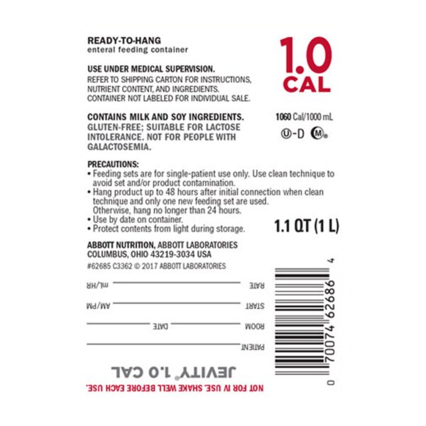 Jevity? 1.0 Cal Tube Feeding Formula * 33.8 oz Ready-to-Hang Bottle with Fiber and Essential Nutrients - Image 3