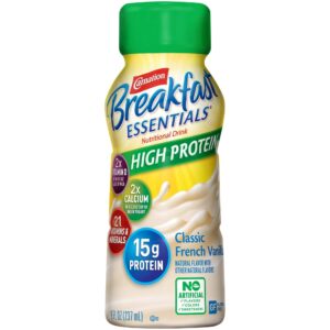Carnation Breakfast Essentials High Protein Vanilla Nutritional Drink - 8 oz Bottles (Case of 24)