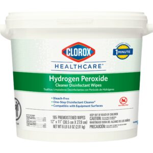 Clorox Healthcare Hydrogen Peroxide Disinfectant Wipes, 185 Count, Hospital Grade Surface Cleaner