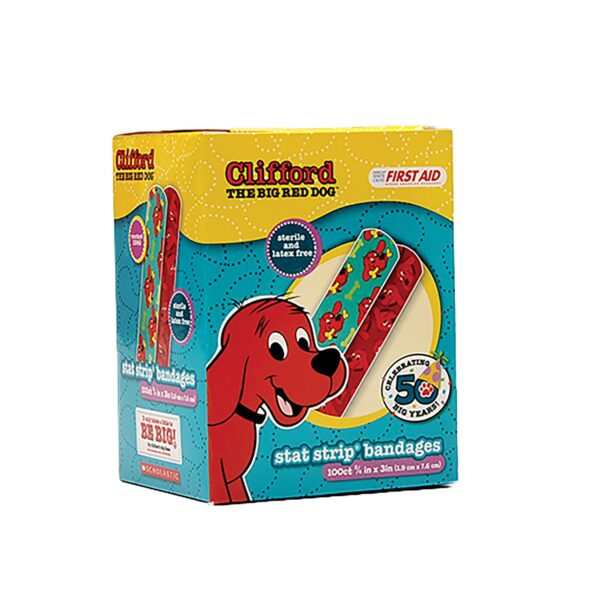 American? White Cross Stat Strip? Clifford the Big Red Dog Adhesive Bandages, 3/4 x 3 Inches, Sterile, Kid-Friendly Design - Image 3