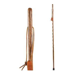 Brazos* Twisted Oak Backpacker Handcrafted Walking Stick, 58-Inch, Brown