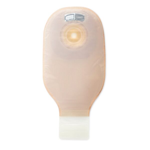 Premier™ One-Piece Ostomy Pouch with Flextend™ Barrier – Cut to Fit Up to 1.5 Inches Stoma, 12 Inch Drainable, Convex, Tape Border, Beige - Image 3