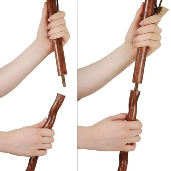 Brazos* Traveler's Oak Walking Stick, 55-Inch, Tan Oak - Twisted Traveler's Stick with Wood Handle - Image 9