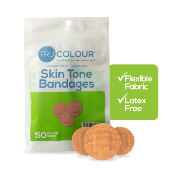 Tru-Colour Olive Adhesive Spot Bandages - Waterproof Fabric Wound Care (50 Pack) - Image 5