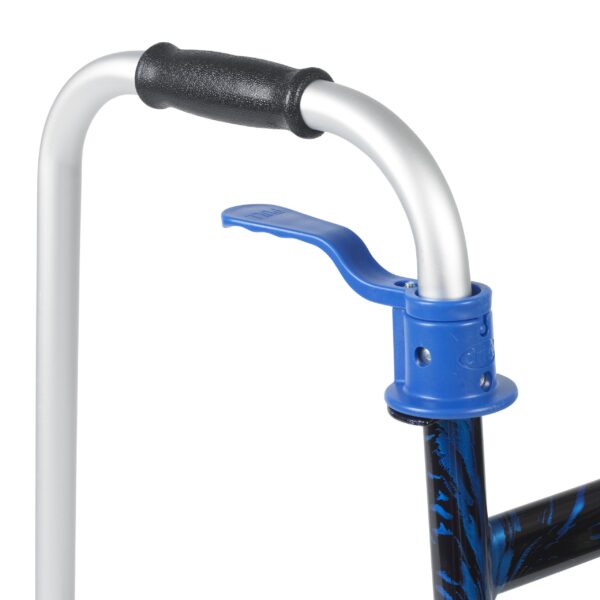 Drive* Aluminum Dual Release Folding Walker with Wheels * Flame Blue, Adjustable Height from 32.5 to 39.5 Inches, 350 lb Capacity - Image 2