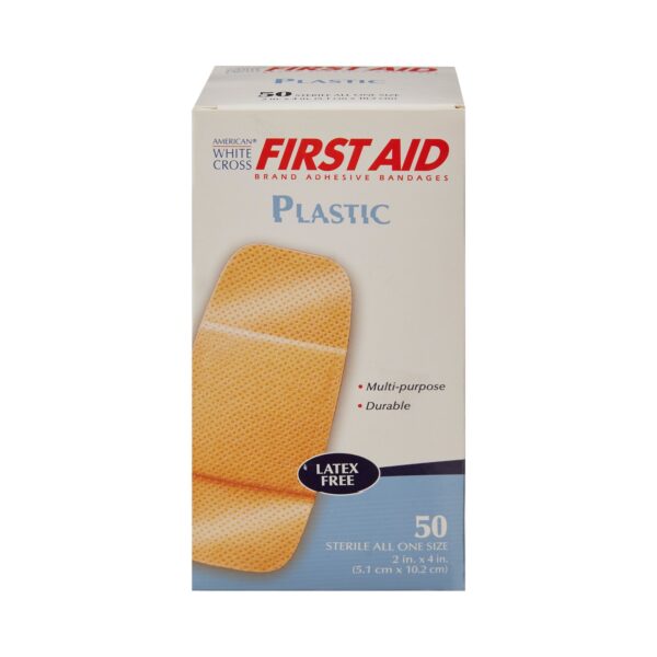 American White Cross First Aid Adhesive Bandage, 2 x 4 Inches, Sterile, Pack of 50 - Image 2